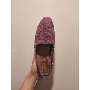 TOMS Alpargata Pink Bandana Bow Slip On Flat Shoes Canvas Women's Size 9W